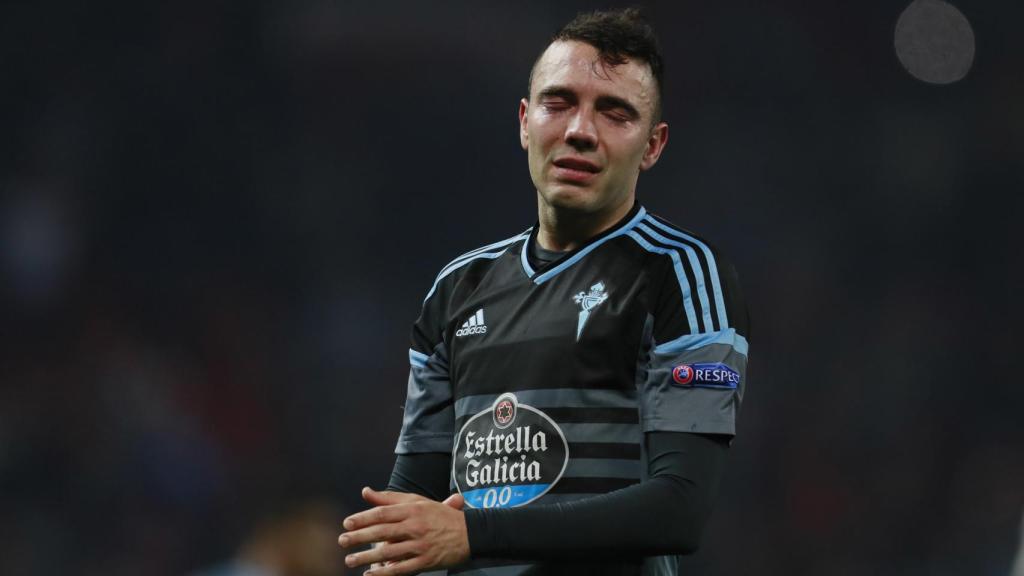 Iago Aspas llora tras la eliminación.