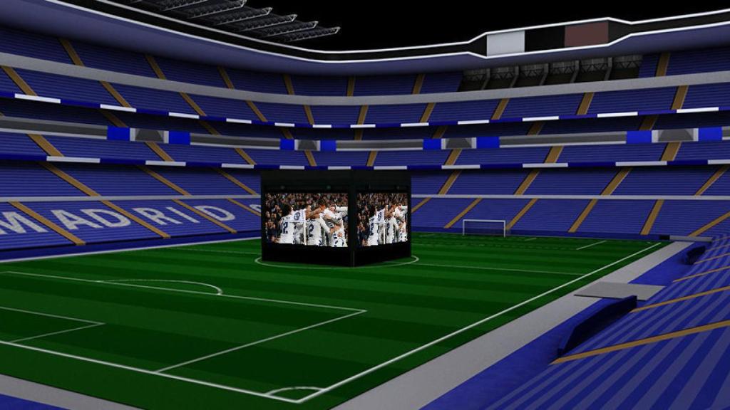 Pantallas gigante en el Santiago Bernabéu