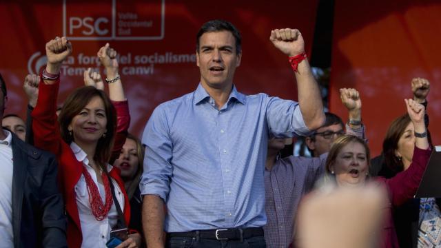 Pedro Sánchez, este miércoles en Sabadell (Barcelona).