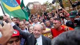 Lula da Silva, a su llegada a los juzgados federales de Curitiba.