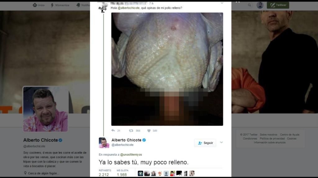 La foto de mal gusto que le hicieron llegar a Chicote en Twitter