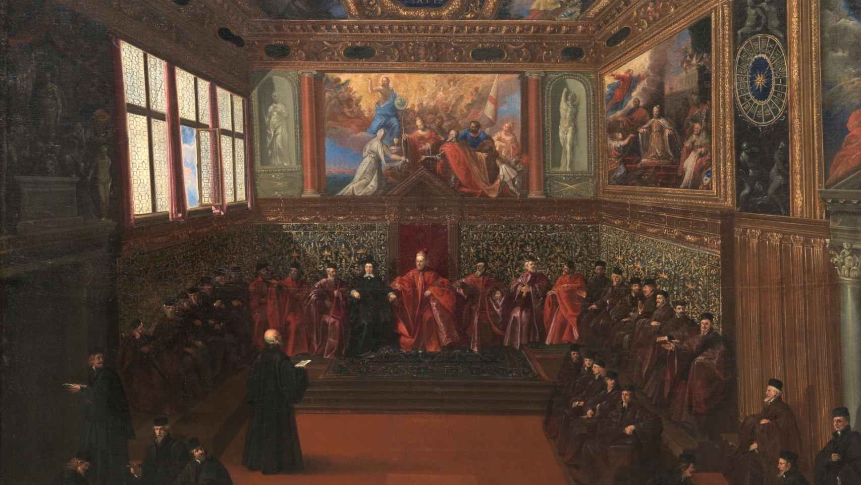 La Sala del Colegio de Venecia, de Pietro Malombra (1606-1618) (Museo del Prado).