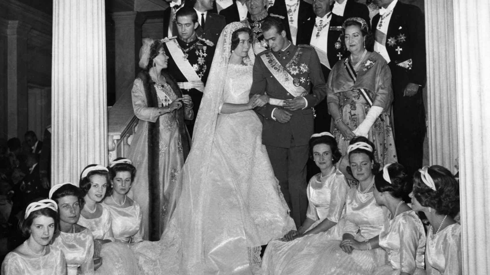 Juan Carlos y Sofía, el día de su boda, el 14 de mayo de 1962.