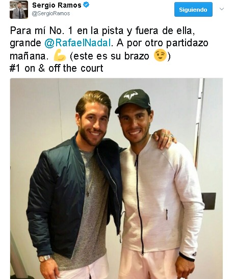 Sergio Ramos y Rafa Nadal. Foto. Twitter (@SergioRamos)