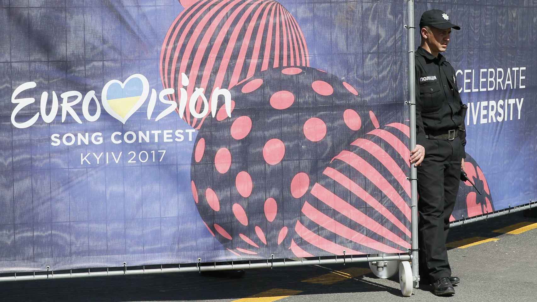 Seguridad en las cercanías del recinto donde se celebra la final de Eurovisión