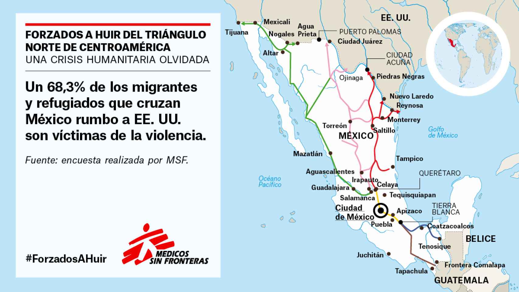 Las rutas del éxodo por Centroamérica