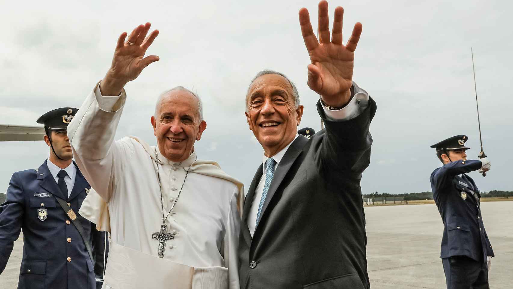 El papa Francisco y el presidente de Portugal Marcelo Rebelo de Sousa.