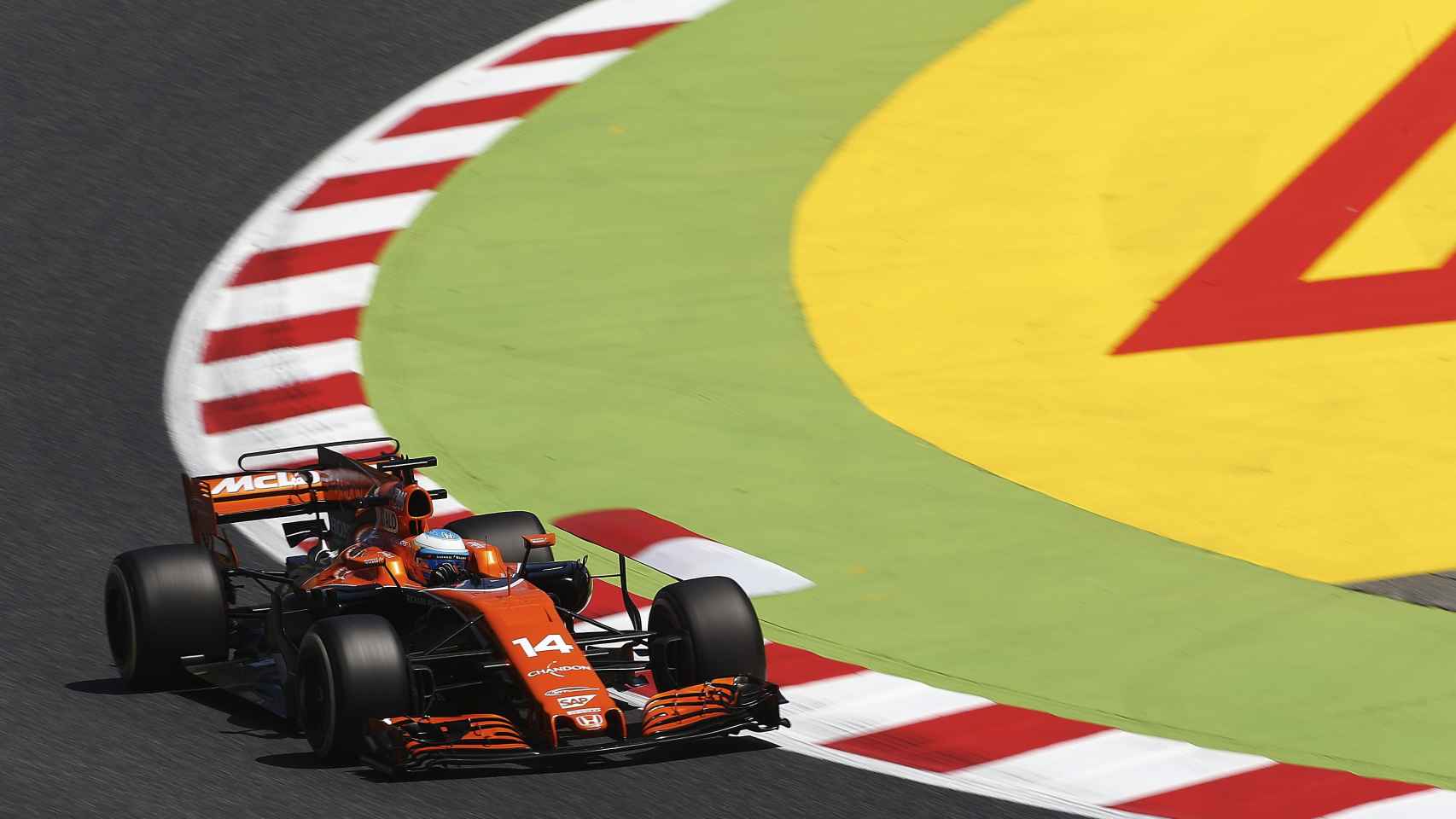 Fernando Alonso durante el GP de España.