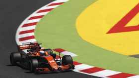 Fernando Alonso durante el GP de España.