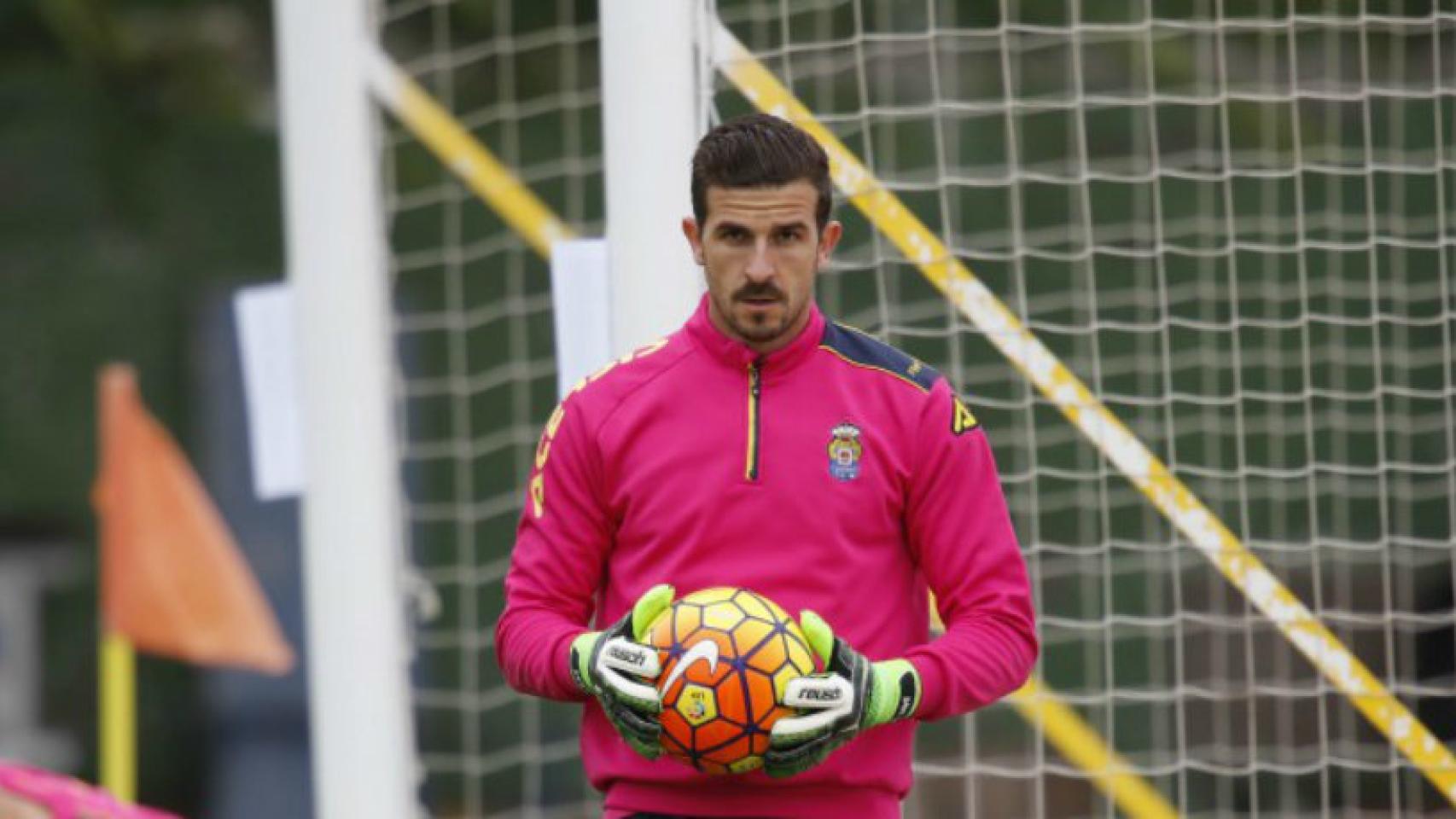 Javi Varas en un entrenamiento con Las Palmas. Foto. udlaspalmas.