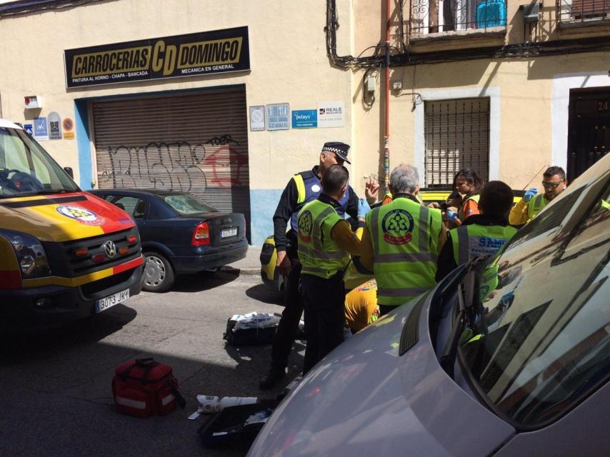 El cuerpo de Francisco Javier Martín Sáez en la calle Juan Tornero del distrito de La Latina, en Madrid.