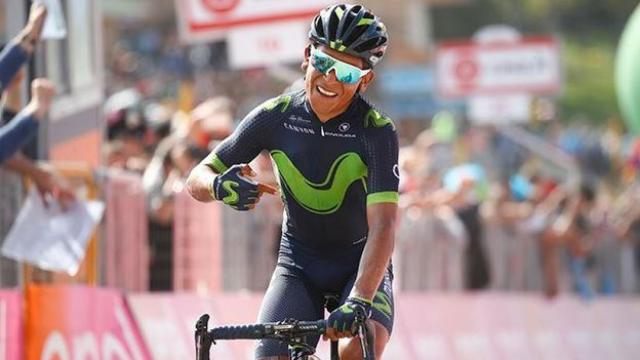 Nairo Quintana celebra la victoria.