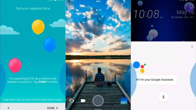 El HTC U 11 muestra aplicaciones controladas con bordes sensibles a la presión