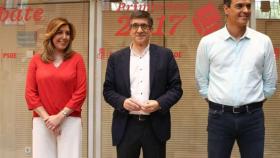 Susana Díaz, Patxi López y Pedro Sánchez.