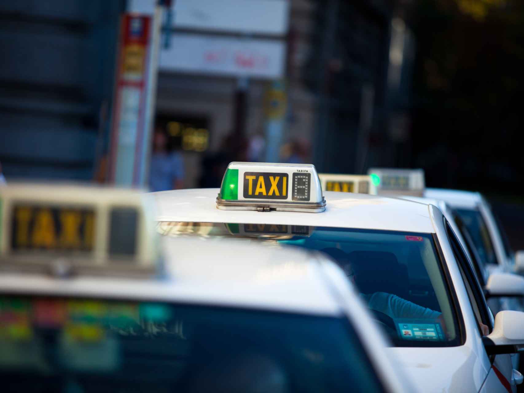 Taxis madrileños libres.