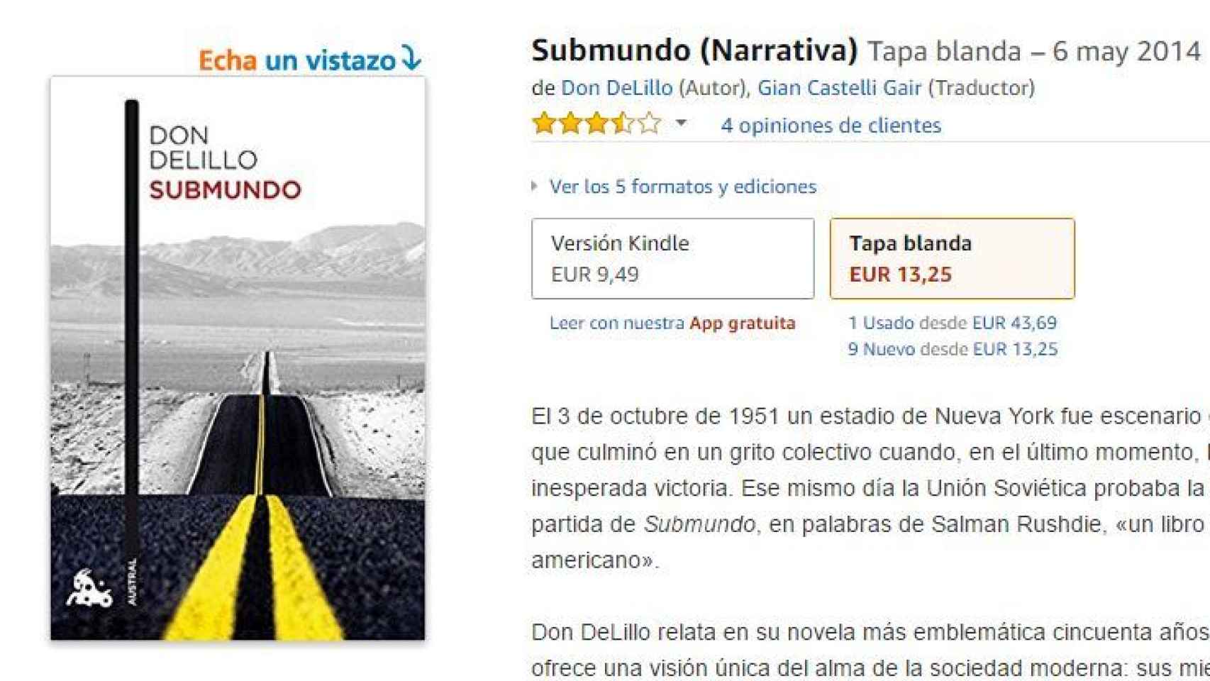 Los precios del libro original aparecen más destacados en Amazon que ejemplares usados.