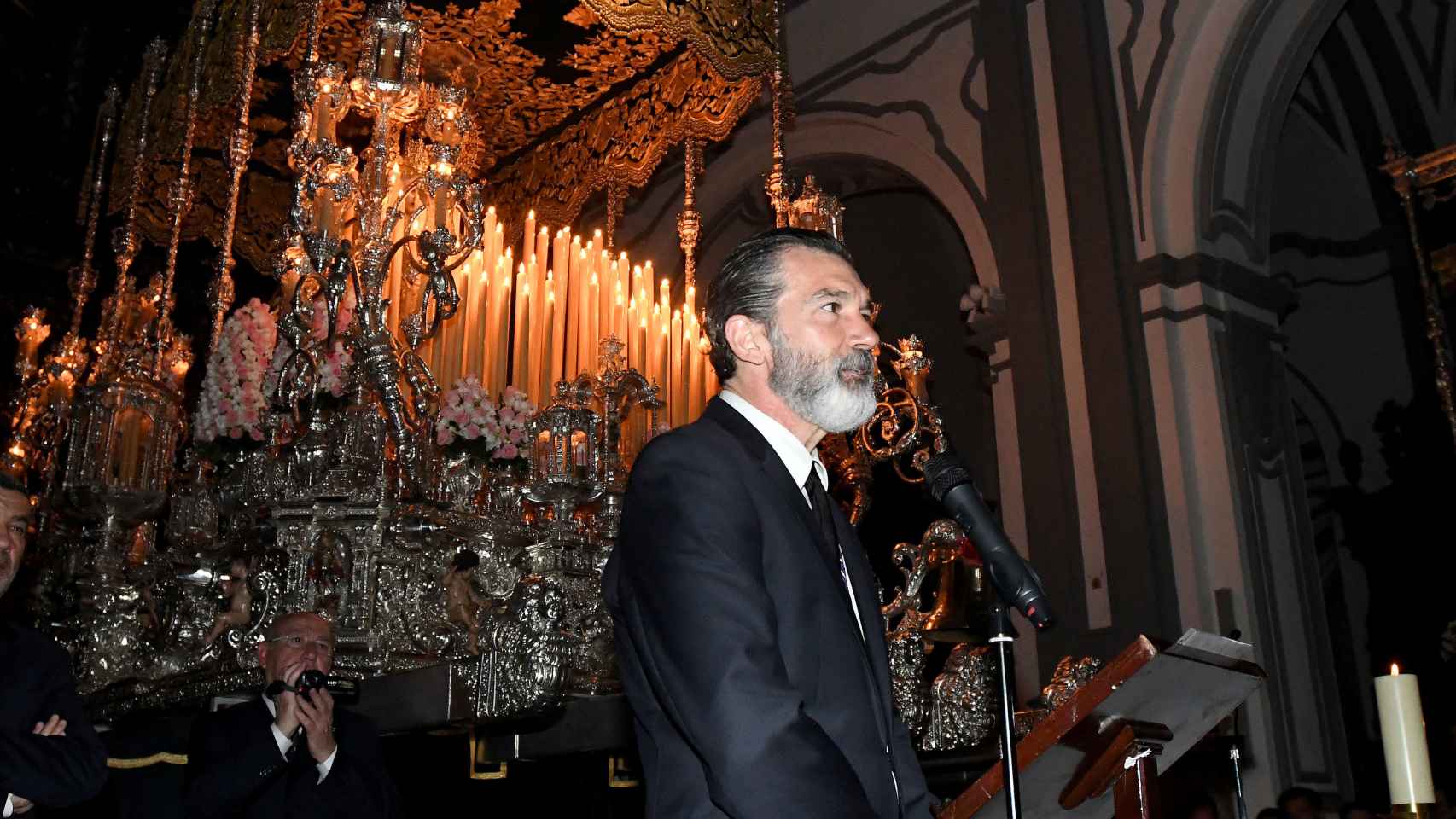 Antonio Banderas en la Semana Santa de Málaga, 2017.