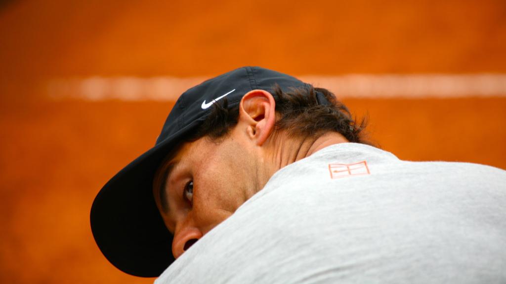 Nadal, en un entrenamiento en Roma.