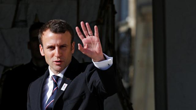 Macron, durante un acto este martes en el Elíseo