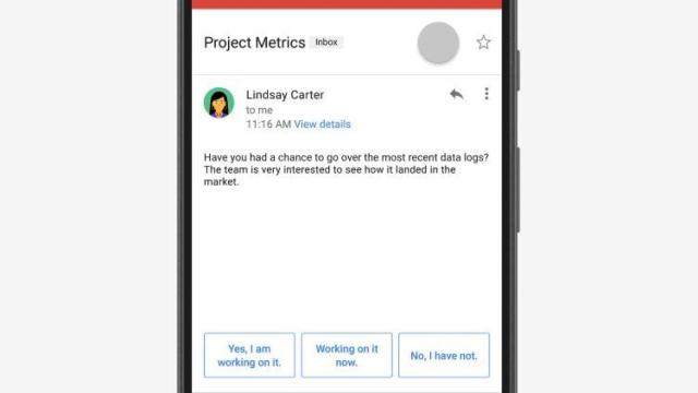 Smart Reply para Gmail: Responde a tus correos pulsando un botón