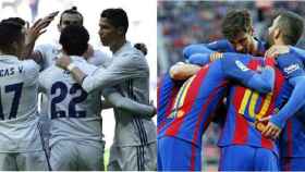 Jugadores del Real Madrid y del Barcelona