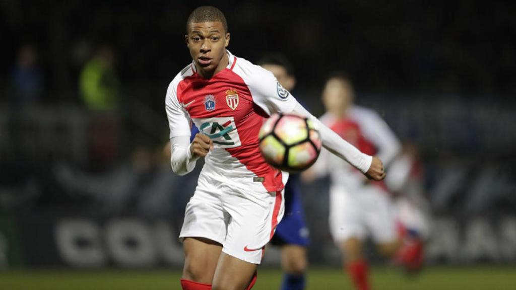 Mbappé en un partido con el Mónaco. Foto: asmonaco.com