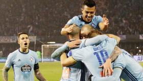 El Celta celebrando un gol