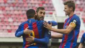 El Barcelona B celebra un gol ante el Eldense   Foto: fcbarcelona.es