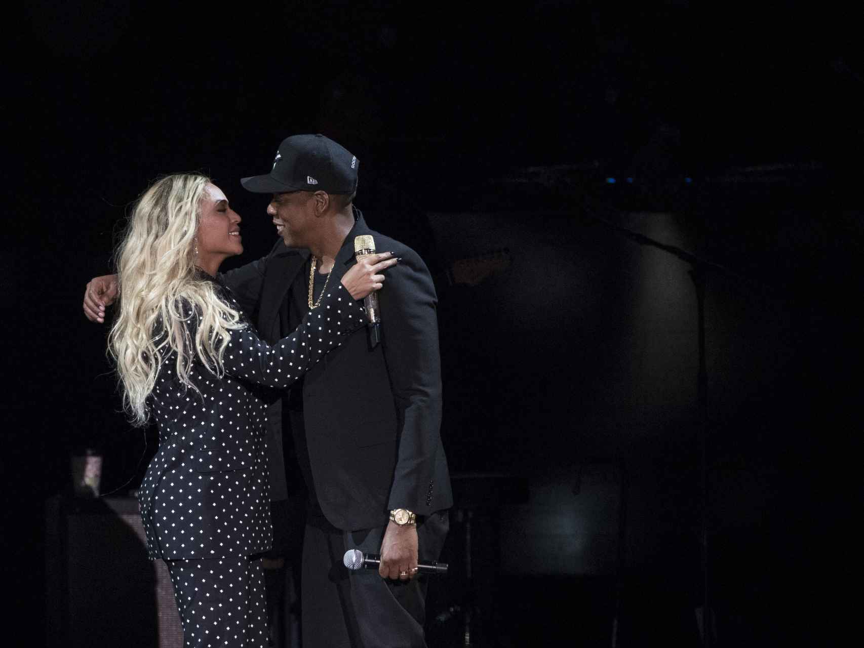 Beyoncé y Jay Z durante la campaña presidencial de Hillary Clinton.
