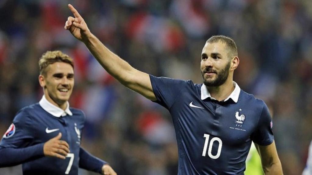 Benzema y Griezmann en un partido con Francia. Foto: fff.fr