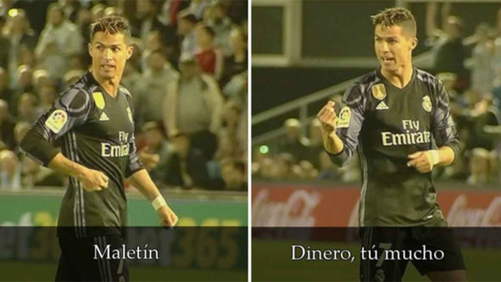 Cristiano Ronaldo frente al Celta. Foto: Twitter (@casadelfutbol)