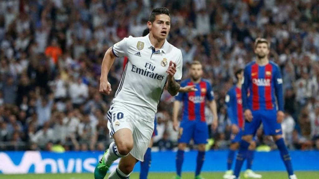 James marca contra el Barcelona