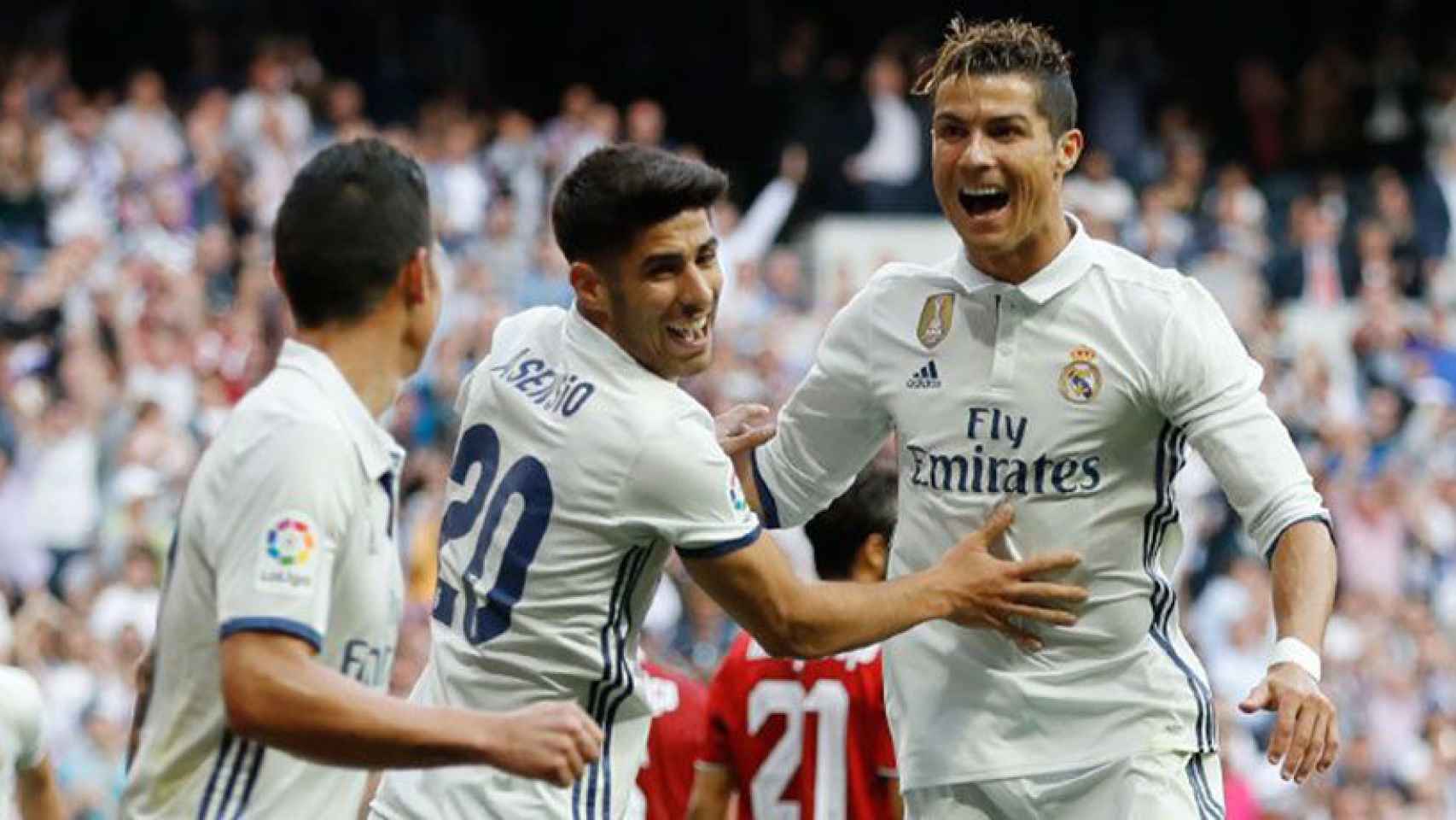Cristiano Ronaldo celebra un gol tras un gol al Sevilla