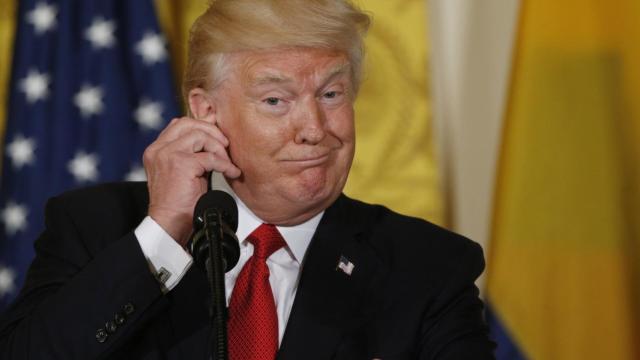 Trump durante una rueda de prensa este jueves en Washington