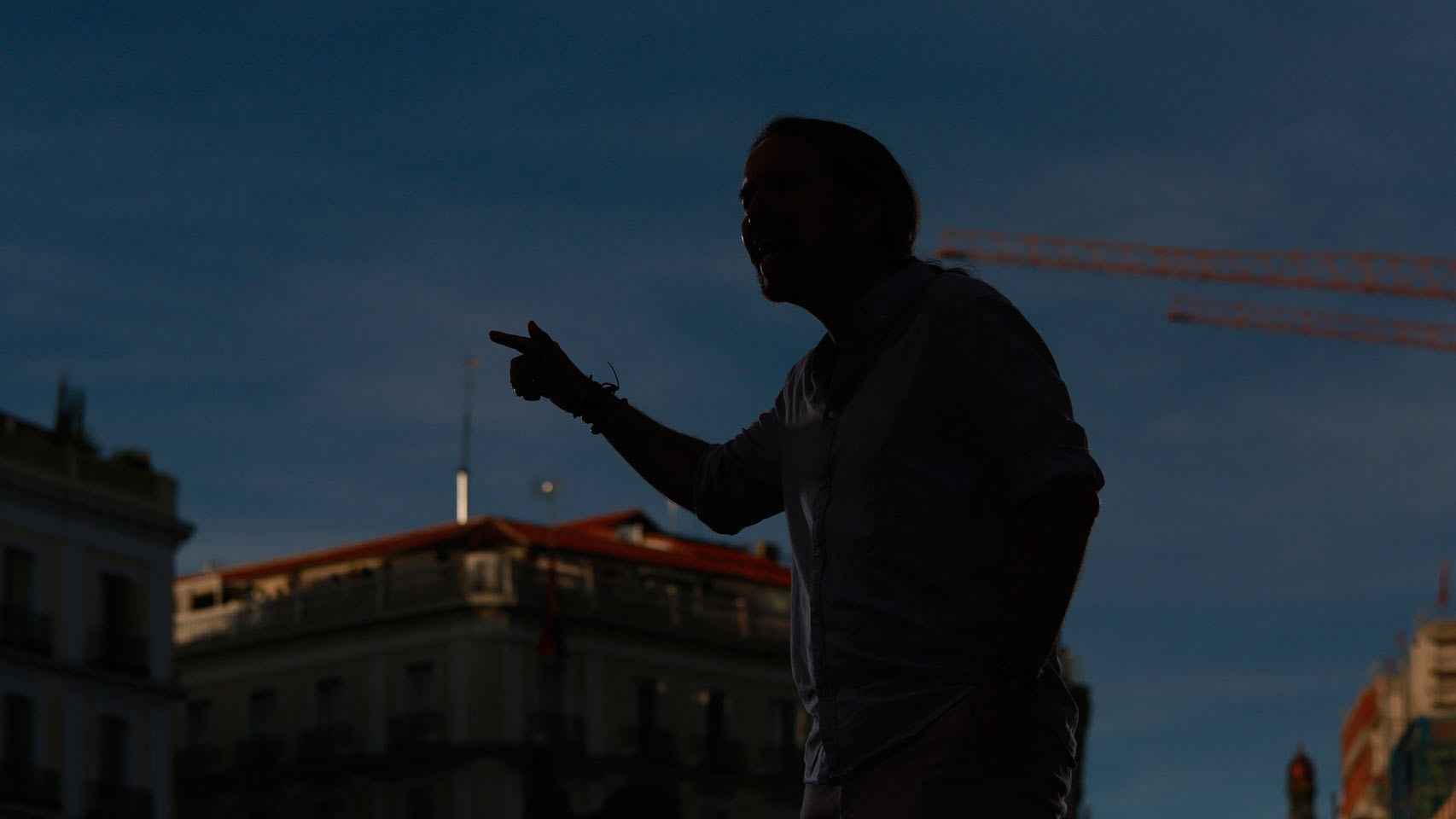 Iglesias durante su discurso en la Puerta del Sol./ Moeh Atitar