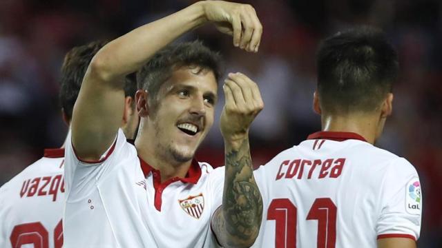 Jovetic celebra un gol en la victoria ante Osasuna.