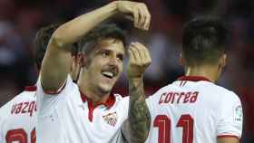 Jovetic celebra un gol en la victoria ante Osasuna.