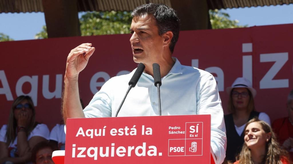 Sánchez en su acto de este sábado en Madrid.