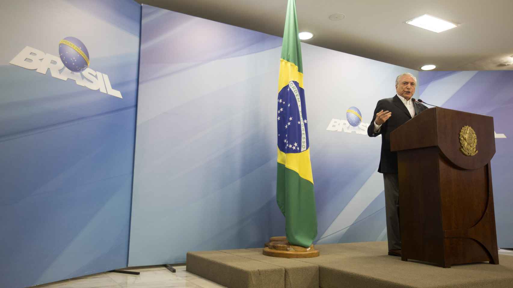 El presidente brasileño, durante su comparecencia.