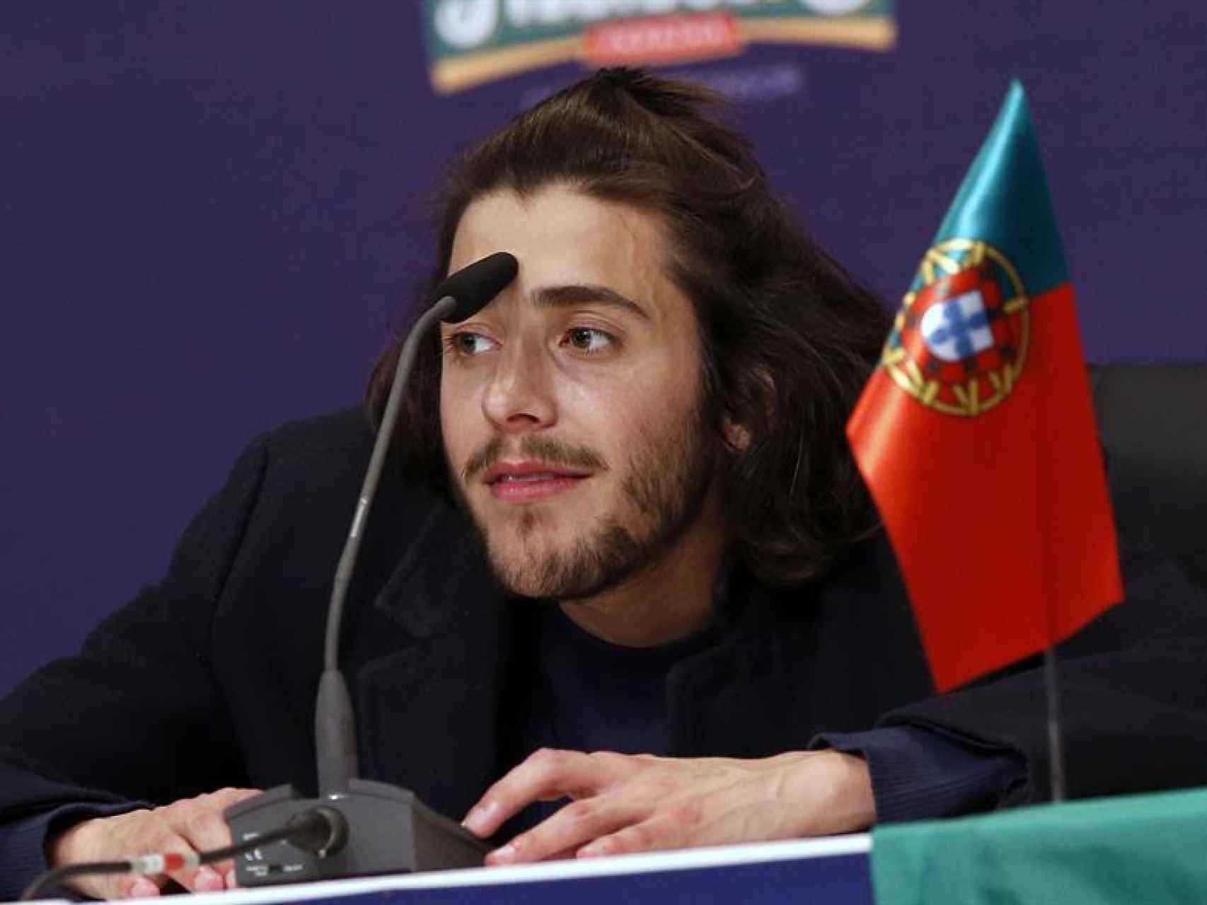 Salvador Sobral en la rueda de prensa tras ganar el espectáculo eurovisivo.