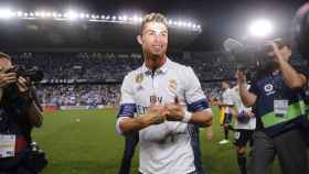 Cristiano Ronaldo celebra el título de Liga.