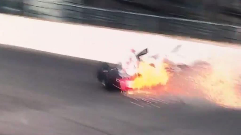 Momento del impacto del piloto galo contra el muro.