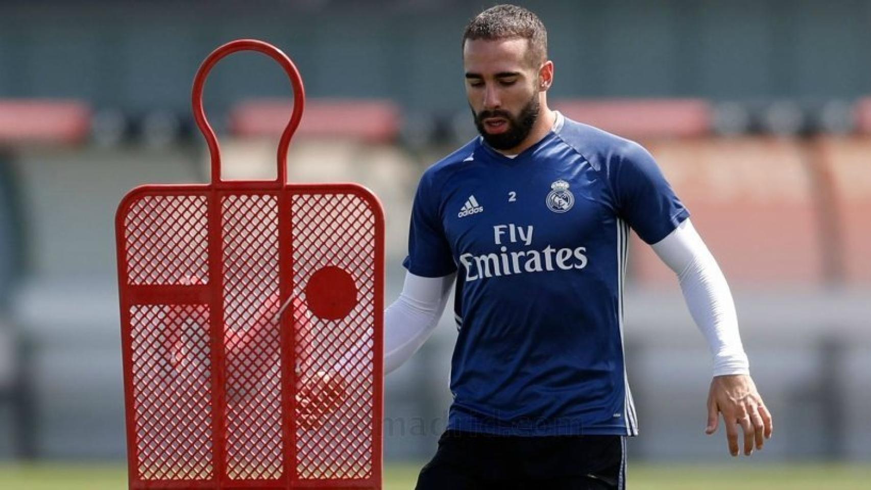 Carvajal en el entrenamiento