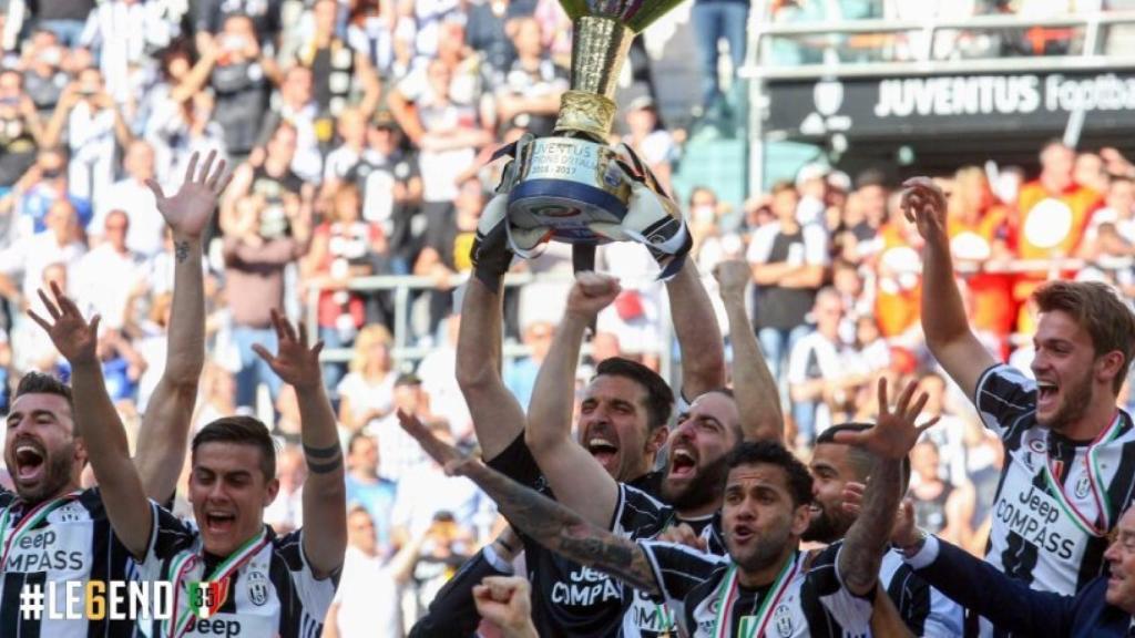 La Juventus celebra el título de la Serie A