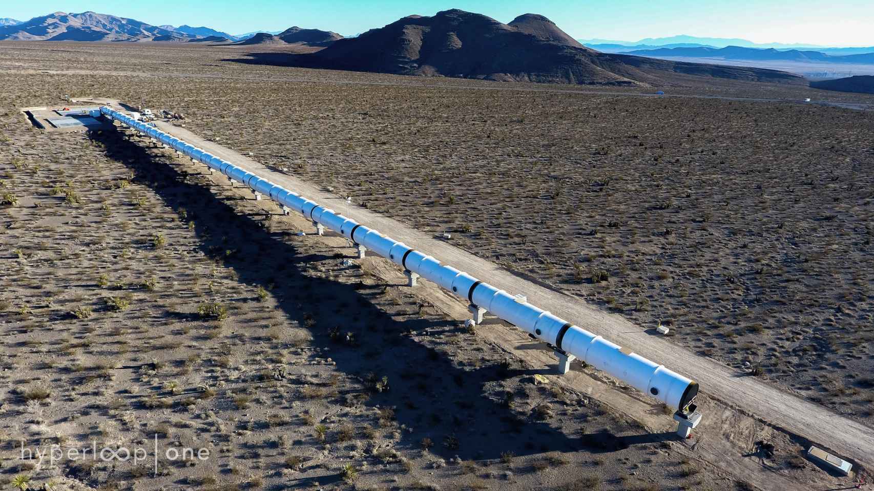 Uno de los tramos de Hyperloop que están probándose en Nevada, EEUU.