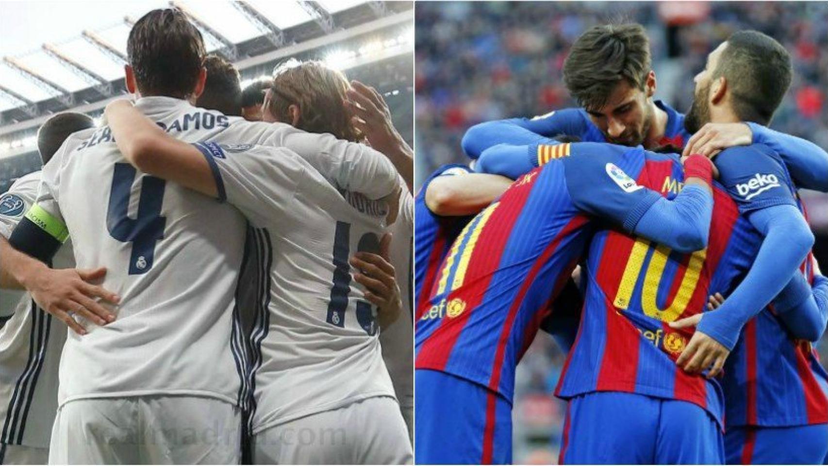 Piña del Real Madrid y Barcelona