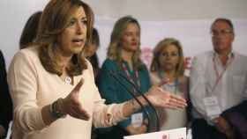 Díaz en su primera intervención tras confirmarse su derrota en las primarias del PSOE.
