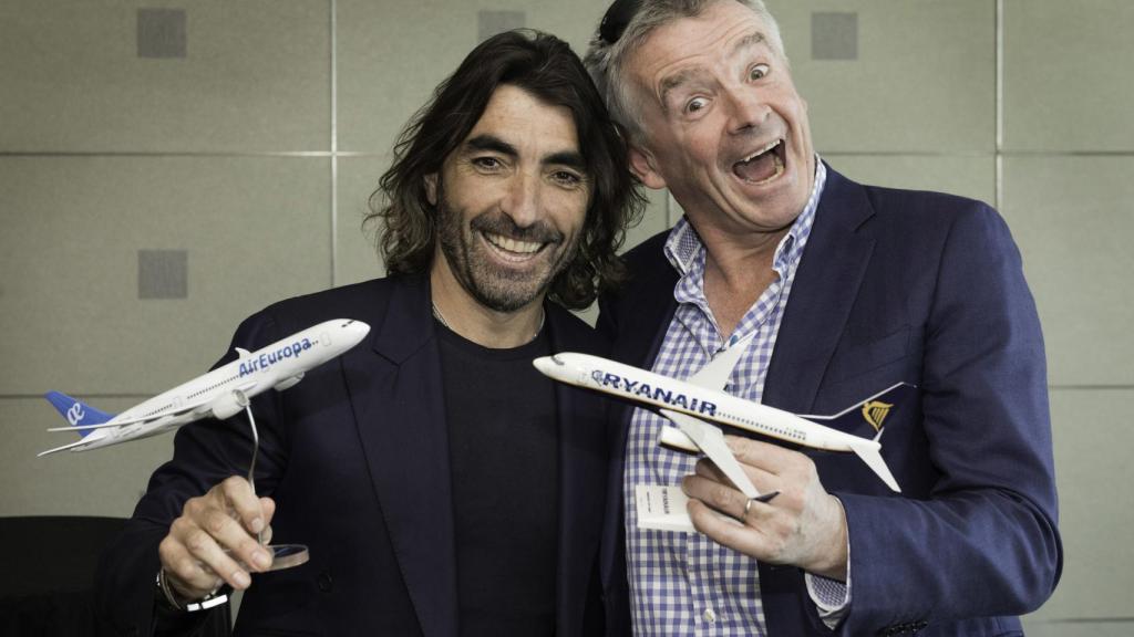 Javier Hidalgo (izq.), consejero delegado de Globalia, y Michael O´Leary, CEO de Ryanair