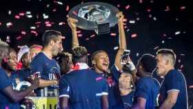 Mbappé celebra la Ligue 1. Foto: Twitter (@KMbappe)
