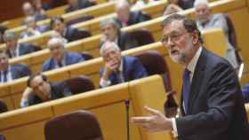 El presidente del Gobierno, Mariano Rajoy, este martes en el Senado.